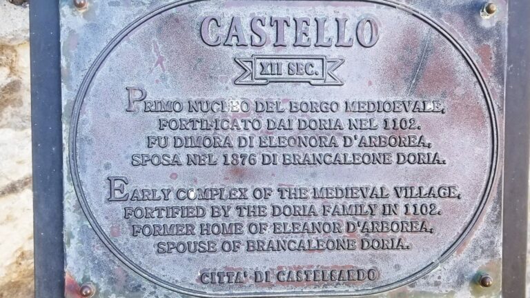 Castelsardo Costello Plaque