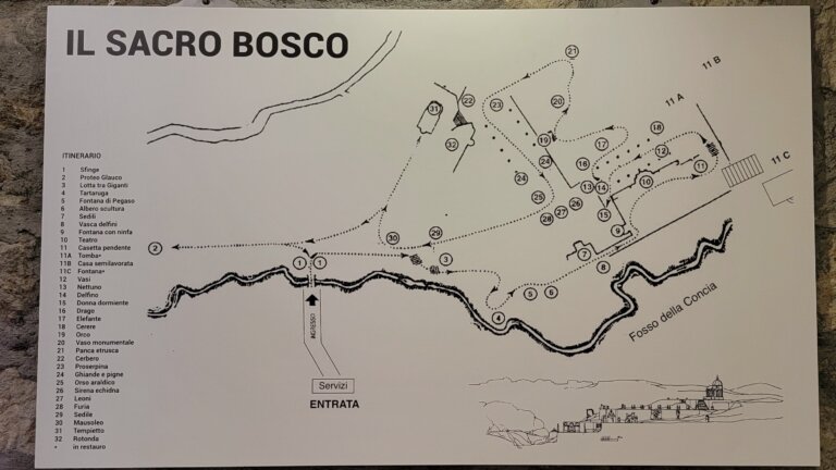 Sacro Bosco Entrance Map