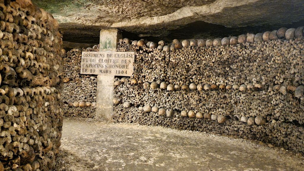Paris Catacombs ~ Where Locals Are Dead Serious About History! 9 Paris Catacombs Bone Barrel Path